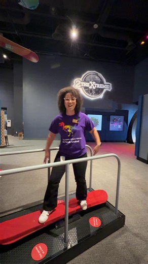 The Science Center is going to the Xtreme with the OSC Xtreme Challenge! Combining math and friendly rivalry, Sydney and Kevin are competing to see who can race down the hill faster using their balance and strategy. Ready to hit the slopes? Tag a friend you’d challenge in Boardercross! Learn more about the exhibit and plan your visit today at https://www.osc.org/visit/exhibits/2thextreme/. | Orlando Science Center
