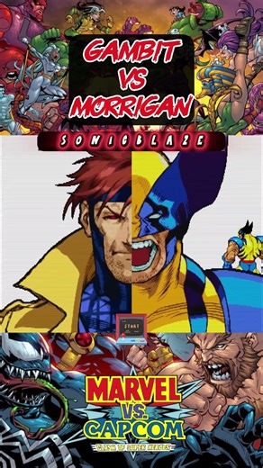 GAMBIT destroys MORRIGAN in Marvel vs Capcom 🃏🦇