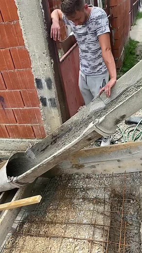 Concrete Pouring Process in Outdoor Construction