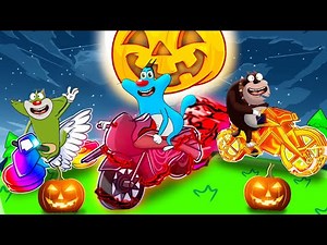 Roblox Oggy Racing World Halloween Bikes In Bike Obby With Jack And Bob