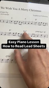 Want to get better at music theory and chords so you can play any song? Then watch this to learn how to read lead sheets for piano! Lead sheets are a form of reading music in which you follow the chords above the staff with your left hand and then read the melody line only. This is a great lesson to play chords on piano so that you can play songs on piano easily. This will help you get better at music theory. Easy beginner lesson for people who struggle with reading full sheet music on piano. #b