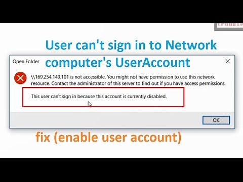How to fix 'This user can't sign in because this account is currently disabled' Windows 10
