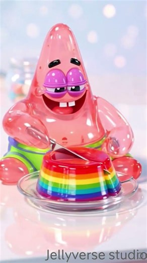 Satisfying Resin Animation 🌈✨#PatrickStar #GlassArt #ResinArt #SatisfyingVideo #JellyCake #3DAnimat