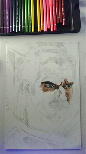 superman hyper realistic drawing #shorts #youtubeshorts #eyedrawingtutorial #colourpencildrawing