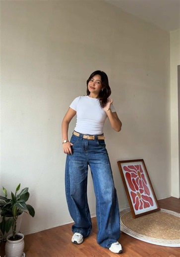Dark Wash Baggy Barrel Jeans – Casual Streetwear Fit