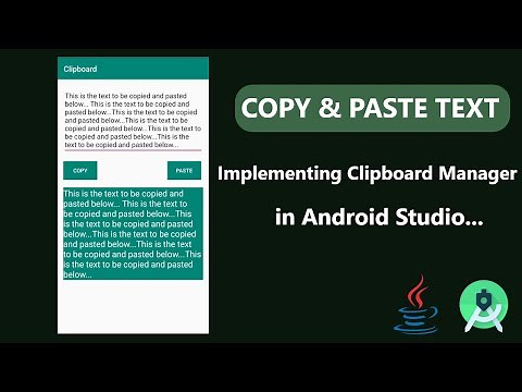 How to implement Clipboard Manager in app - Android Studio | Copy and Paste text | Android App Dev