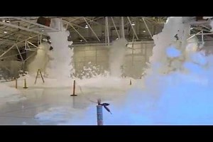 Foam Fills F-16 Hanger in 2 Minutes!