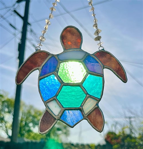 Stained Glass Sea Turtle - Etsy
