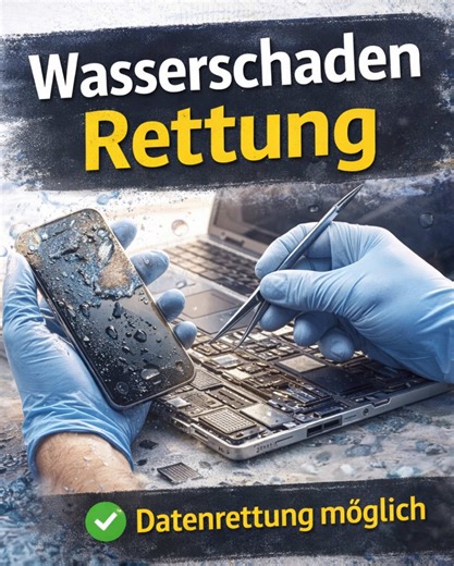 💧📱 Wasserschaden am Handy oder Laptop? Schnell handeln! Ein Wasserschaden ist kein Totalschaden – wenn man richtig und schnell reagiert. Im Reparatur Haus Augsburg führen wir eine professionelle Wasserschaden-Behandlung für Smartphones, Tablets, Laptops und Computer durch – unkompliziert und oft innerhalb weniger Stunden. ✅ Spezialreinigung & technische Diagnose ✅ Reparaturquote von über 98 % ✅ Express-Service möglich ✅ Transparente Beratung vor jeder Reparatur Und falls sich eine Reparatur wi