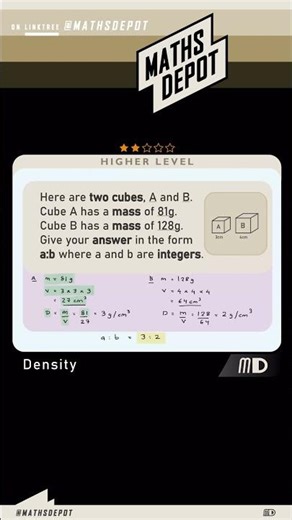 Calculating the DENSITY of a CUBE #math #shorts #mathematics #mathsshorts #mathstricks #mathhelp