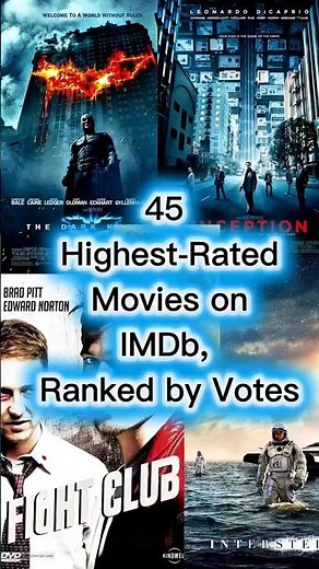 45 Highest-Rated Movies on IMDb, Ranked by Votes part 1 #moviereview #short #trending