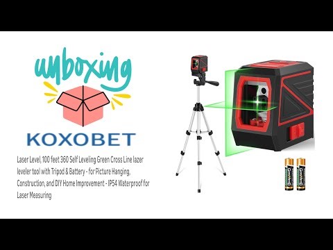 Unboxing Koxobet Self Leveling Green Cross Line Lazer Leveling Tool with Tripod