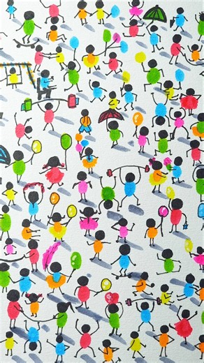 Cute easy doodle people art #art #drawing #painting #shorts