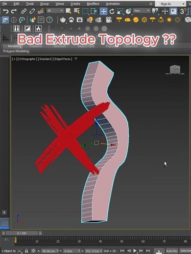 How to Get Clean Extrude Topology in 3ds Max #shortvideo #3dsmax #3dmodeling #topology