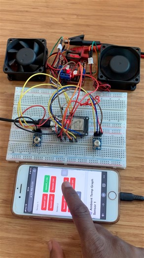 12V DC Motor Fans control with ESP32 using 2 MLX sensors, MySQL and Webserver #engineering #esp32 #fan #electronics | Upload Ideas with Itamar