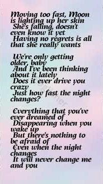 Night Changes song lyrics learn English and improve your English speaking