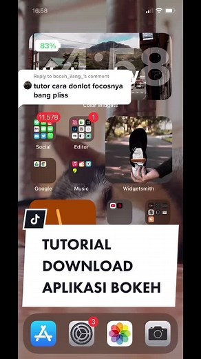 Reply to @bocah_ilang_ Tutorial download aplikasi bokeh IOS dan Android. #fyp #fypシ #kelasfoto #tutorialfoto #kelasfoto#photography