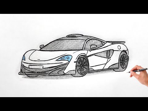 How to draw a MCLAREN 600LT 2018 / drawing a 3d car / coloring mclaren 600 lt / draw mclaren p1