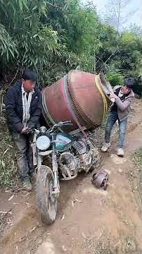 Motorcycles travel on narrow, winding, and treacherous mountain roads. #funny