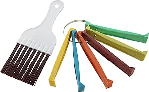 2Pcs Air Conditioner Condenser Fin Comb Set, FCR6 Ring Fin Comb and Air Conditioner Condenser Brush, Condenser Fin Comb Brush Repair Tool, Straighten Evaporator Condenser for Condenser Coil