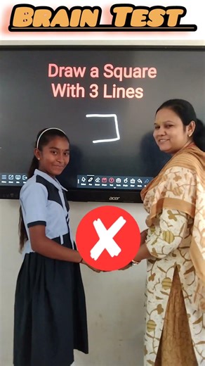Draw a Square with 3 lines/Brain Test/innovative ideas #education #school #short #youtubeshorts