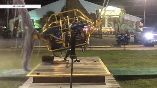Two Florida tourists say they "dodged death" as a cable on a slingshot ride snapped just before the launch. MORE: https://www.katc.com/news/national/we-just-dodged-death-video-shows-cables-on-slingshot-ride-snapping-just-before-launch | Scripps National News