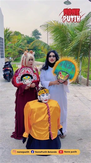 Noneputih ada barongan macan sama barongan ondel-ondel jatuh dari langit, #funny #comedy #fypシ゚viral