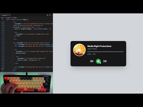 ASMR Programming - Building a Music Player with React + Tailwind | Relaxing Coding Sounds