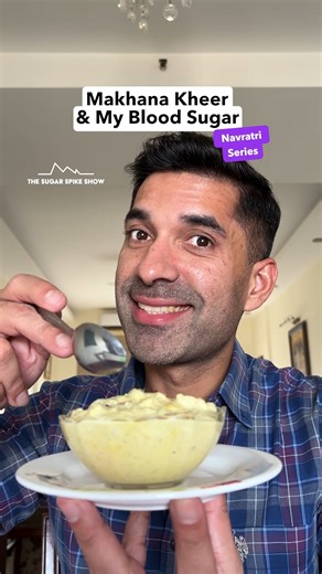 Rohan Sehgal on Instagram: "EP310: Makhana Kheer & My Blood Sugar - Navratri Series . Please remember: Food rules during Navratri differ from family to family. Main idea is to get as many learnings as we can from these experiments and implement them during Navratri! . Navratri Special Series Schedule: 1. Sabudana Khichdi: +61mg 2. Sabudana Khichdi + Raita: +39mg 3. Sabudana Aloo Tikki: +48mg 4. Sabudana Aloo Tikki (Air Fryer): +52mg 5. Paneer Aloo Tikki: +15mg 6. Kuttu Singhara Chilla: +55mg 7.
