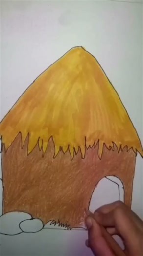 Hut 🛖 drawing #easydrawing