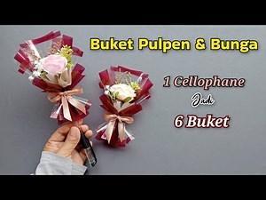Cara Membuat Buket Pulpen dan Bunga | Tutorial Buket Hari Guru