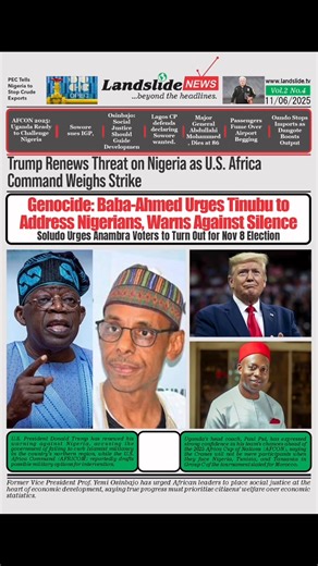 Hot off the press! Check out the latest edition of Landslide News — delivering the biggest stories shaping Nigeria today. Get the full Updates on https://landslide.tv/ Your trusted source for stories that matter. | Landslide News | Facebook