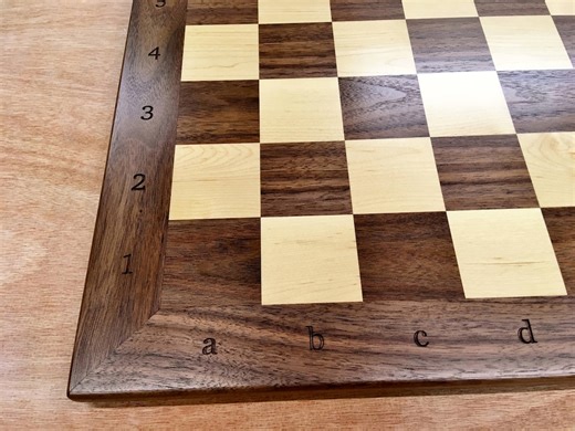 Handmade Walnut & Maple Chess Board: Algebraic Notation, Wooden Pieces - Etsy
