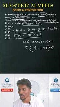 Ratio & Proportion Coins Trick🔥Solve in Seconds|Master Maths #mastermaths #aptitude #mathstricks