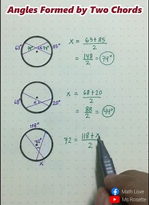 1.8K views · 91 reactions | Angles Formed by Two Chords | Math Review [CIRCLES] Subscribe/ Follow for more FREE MATH TUTORIALS YouTube: https://www.youtube.com/c/MsRosette?sub_confirmation=1 TikTok: https://www.tiktok.com/@mathlove.rre Facebook: https://www.facebook.com/mathlove.rre | Math Love | Facebook