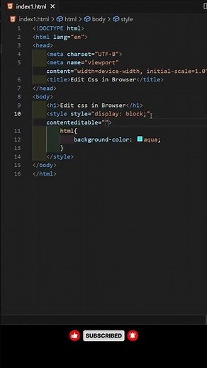 Edit css in browser | Background color | Html Css | #html #css #coding #code #programming