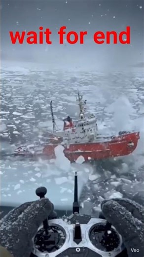 Epic RC Icebreaker Challenge! 🚢❄️ Navigating Through Real Frozen Waters #ai #rcships #shorts