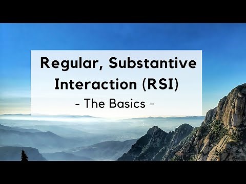 The Basics of Regular and Substantive Interaction