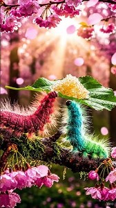 Beautiful caterpillar in forest #chillcaterpillar #midjourney