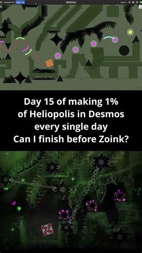 (Day 15) Heliopolis in Desmos 15% #desmos #geometrydash #heliopolis #extremedemon #top1 #zoink