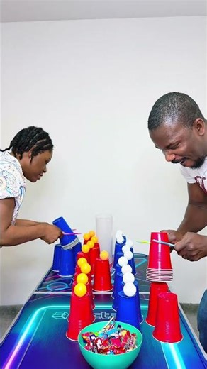 Mom vs Dad Ping Pong Cup Challenge