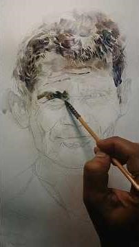watercolour portrait painting demo in monochrome