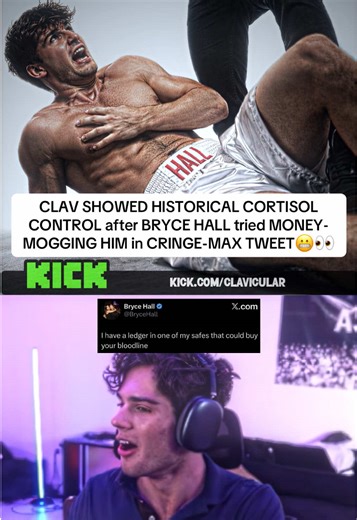 CLAV SHOWED HISTORICAL CORTISOL CONTROL after BRYCE HALL tried MONEY-MOGGING Him in CRINGE-MAX TWEET😬👀 #clavicular #trending