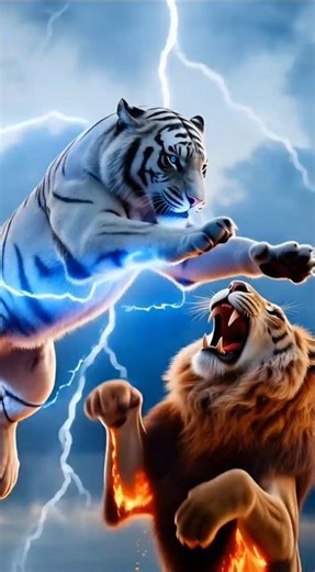 “EPIC CLASH OF LEGENDS 🐯🦁 | Thunder Power vs Fire Fury – Full Battle!”