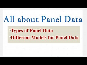 panel data Model: Models used for Panel Data Set