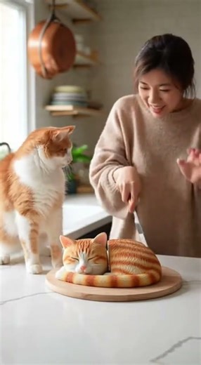 Cat Attacks Woman to Save “Sleeping Cat” — Turns Out It’s Cake 😱🐱