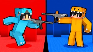Red Vs Blue PAINTBALL Turf Wars! Minecraft Amusement Park! Custom Mod Map Adventure! Notch Land ep4