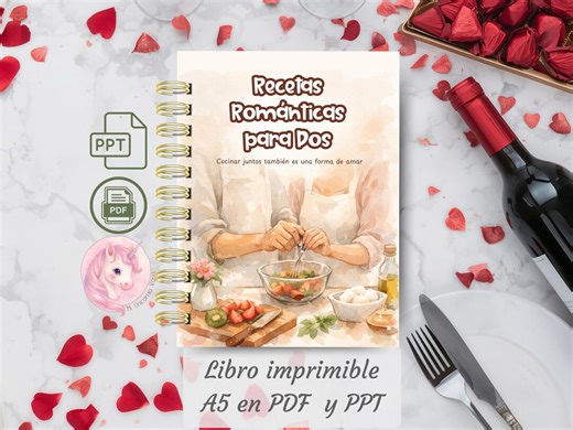 Recettes romantiques pour deux | Album pour couples | Cuisine maison | Petits déjeuners, dîners et desserts spéciaux | Saint-Valentin | Anniversaire (PDF et PPT) - Etsy France