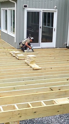 283K views · 1K reactions | Two little tips for mid span blocking: cut them at 10 3/8 instead of 10 1/2 so they are easier to install and they don’t start bowing out your joists. Install them slightly lower than the top of the joist so they don’t get in the way when you plane the framing. Got any other little tips, leave them in the comments! ..ProWood .#buildingtips #framing #carpentry #deckbuilder #lumber | Premier Outdoor Living | Facebook