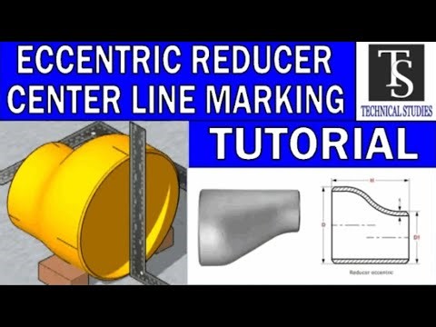 How to mark the center line of an eccentric reducer. Step by step method for beginners. explained.